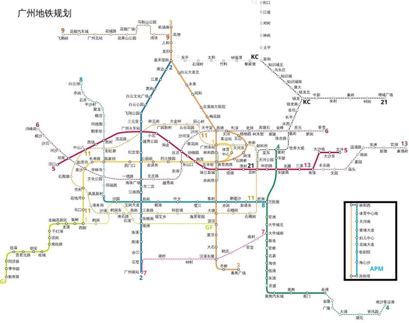 Схема метро Гуанчжоу 2023