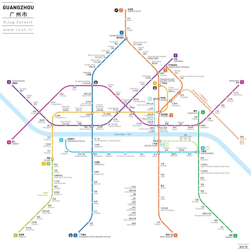 Схема метро Гуанчжоу 2023