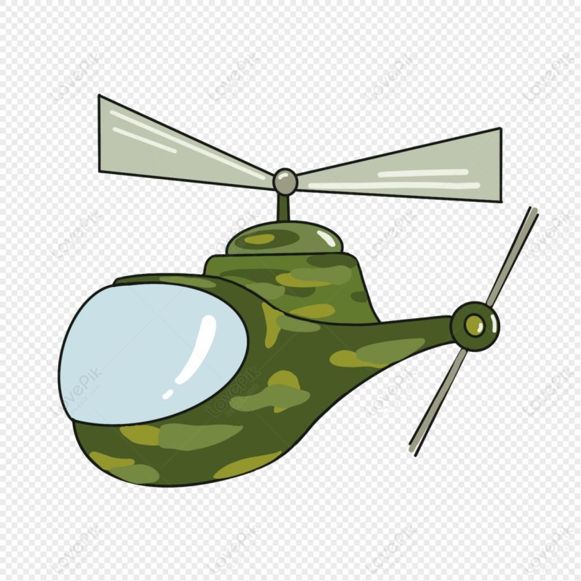Вертолет военный мультяшный