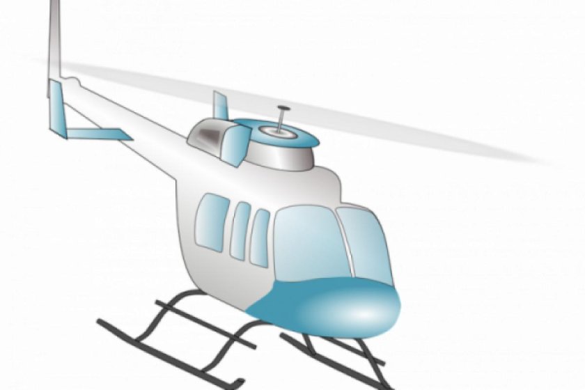 Вертолет на прозрачном фоне
