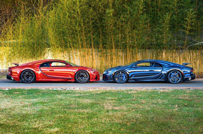 Новый красно белый Бугатти особой серии