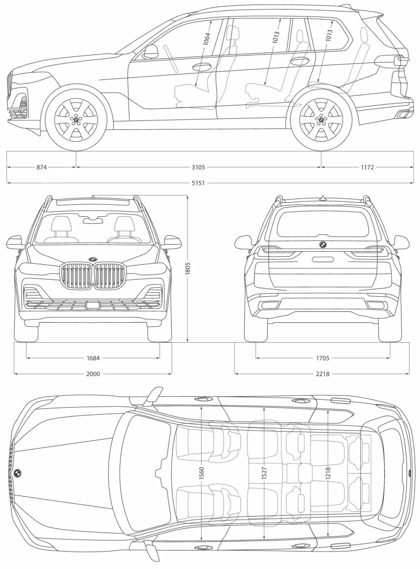 BMW x7 габариты
