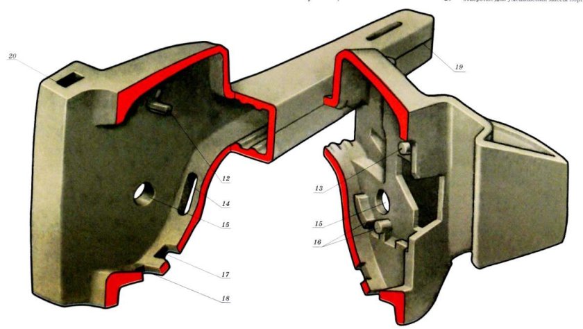 Внутренняя часть корпуса автосцепки са-3