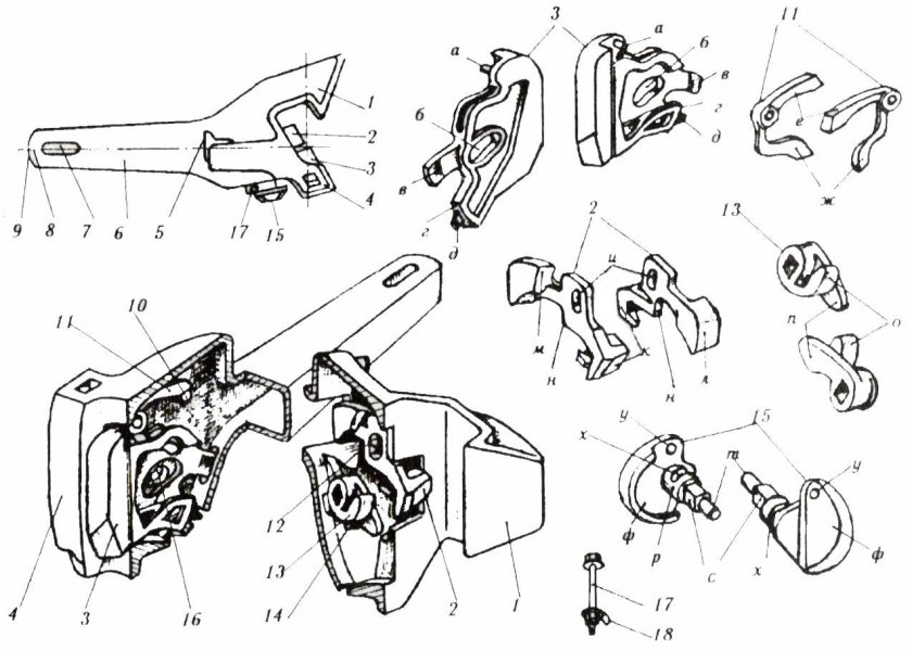 Детали автосцепного устройства са-3