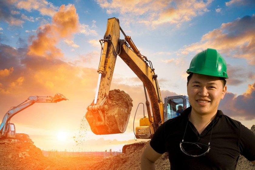 Экскаватор "на стройке"