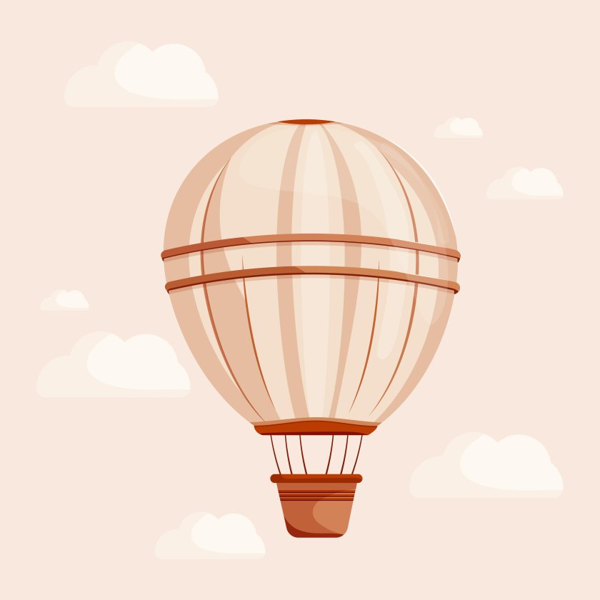 Воздушный шар с корзиной рисунок