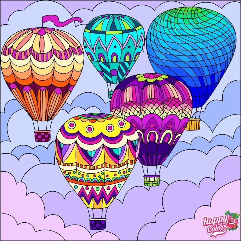 Воздушный шар с корзиной рисунок