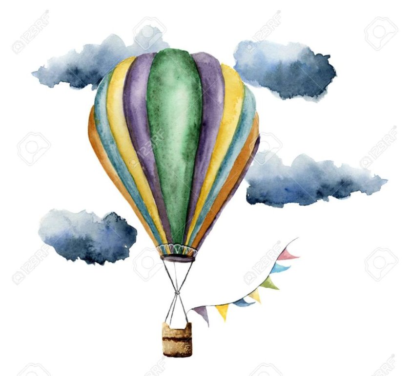 Воздушный шар на белом фоне