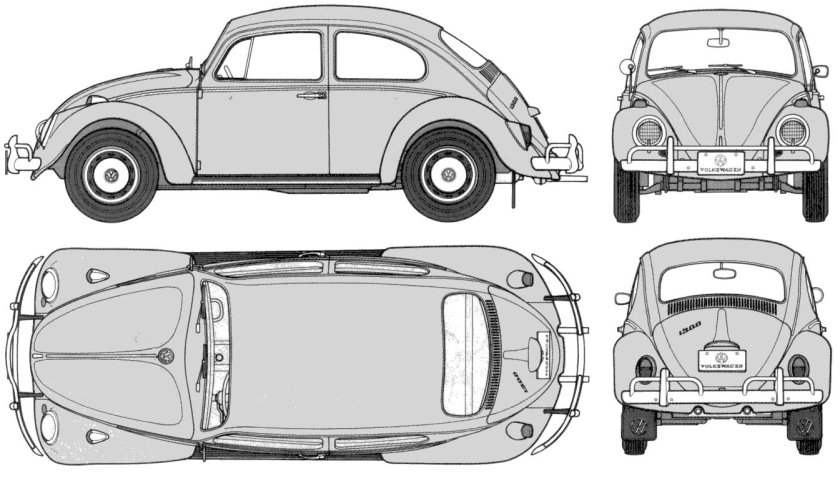 Volkswagen Beetle 1963 Blueprints