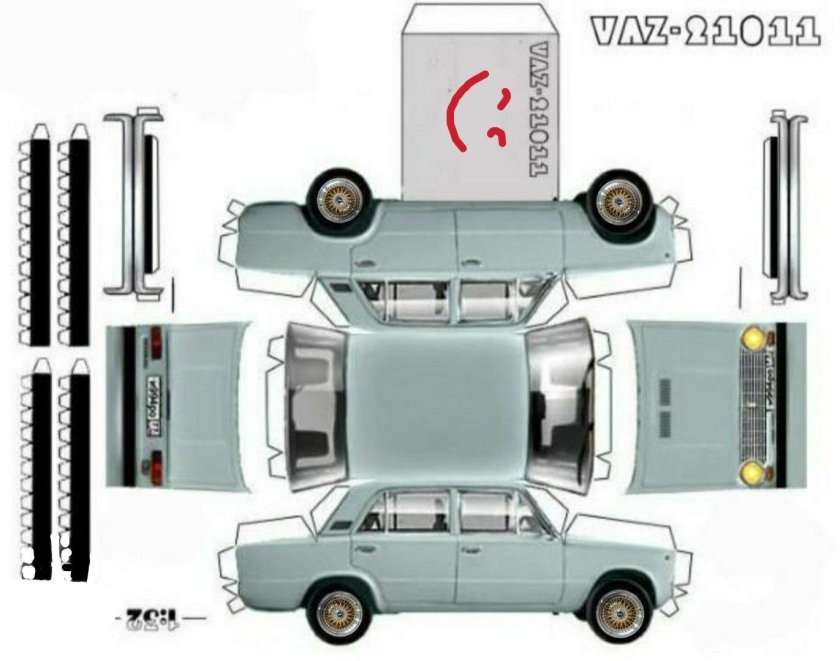 Развертка машины ВАЗ 2107