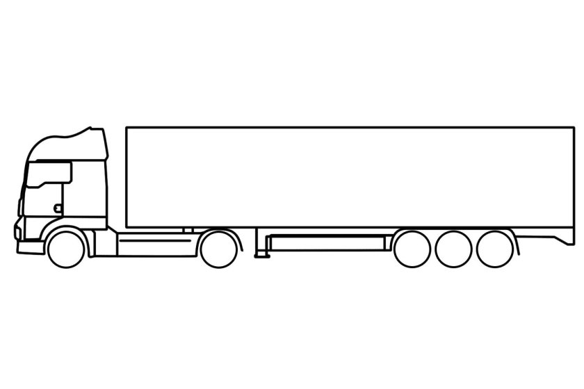 Нарисованная фура сбоку