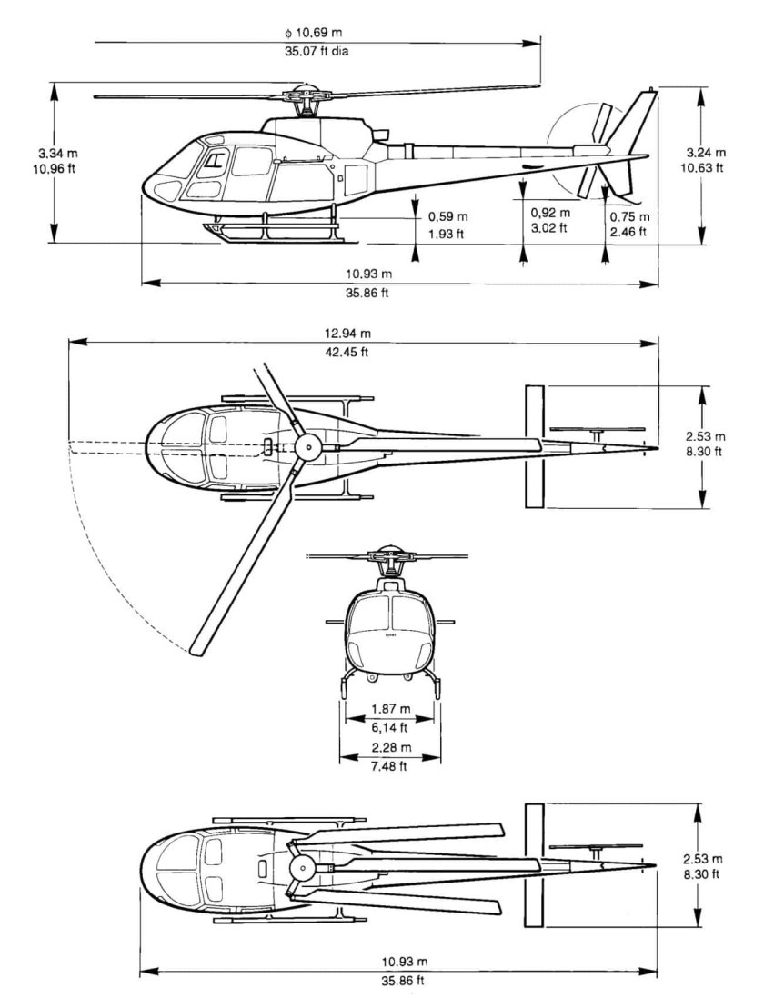 Eurocopter as350 чертеж