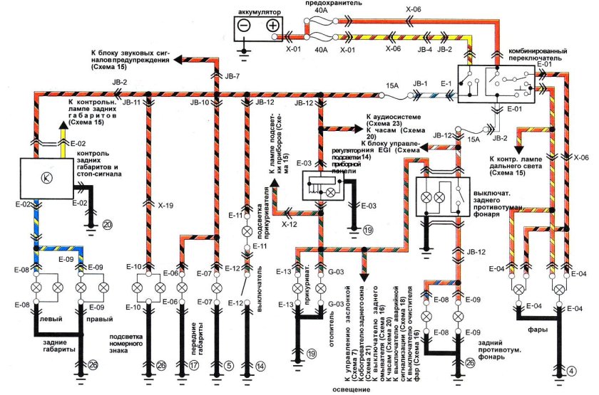 Электрическая схема Мазда 626gd 1987-1991