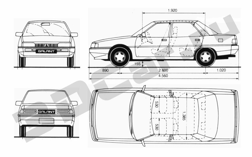 Габариты Митсубиси Галант 8