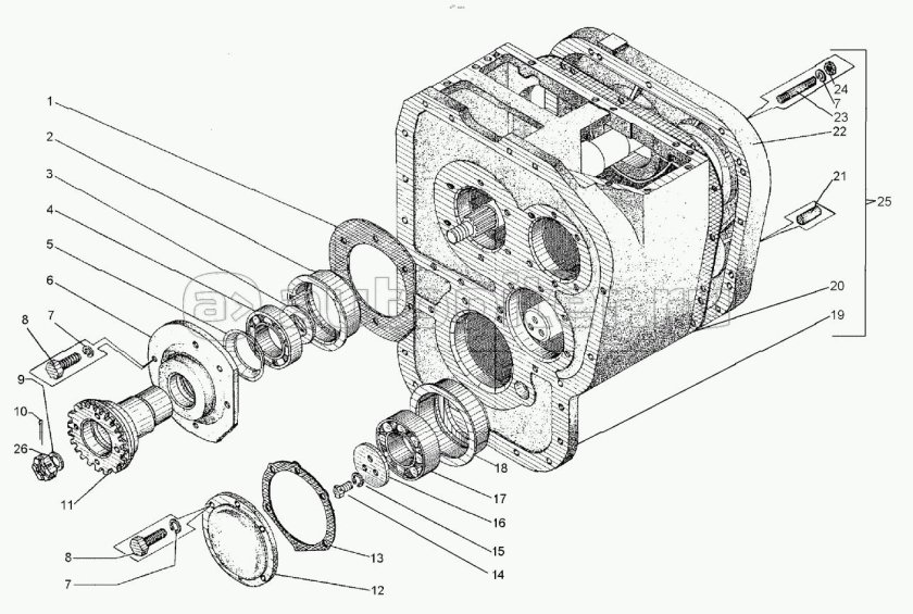 Коробка передач грейдера ДЗ 98 схема