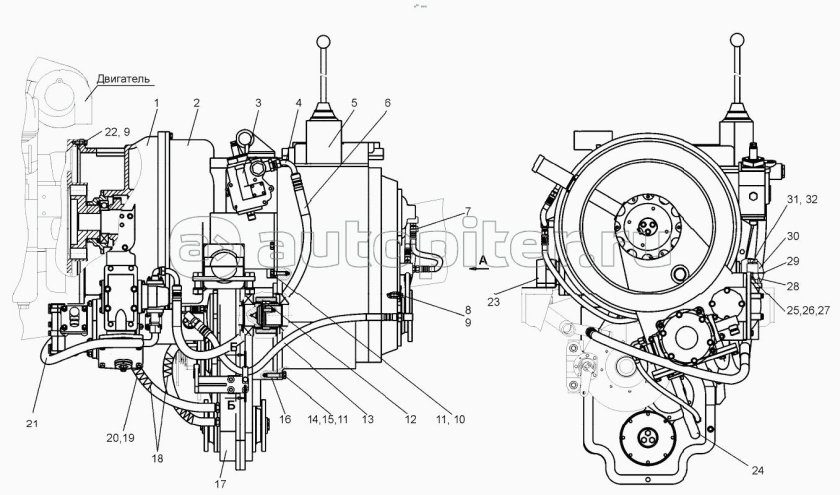 Коробка передач грейдера ДЗ 98 схема