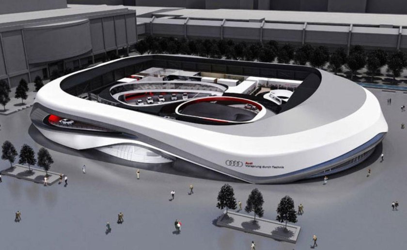 Автосалон Ауди Франкфурт архитектура