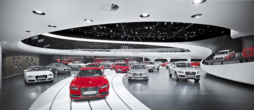 Автосалон Ауди Франкфурт архитектура