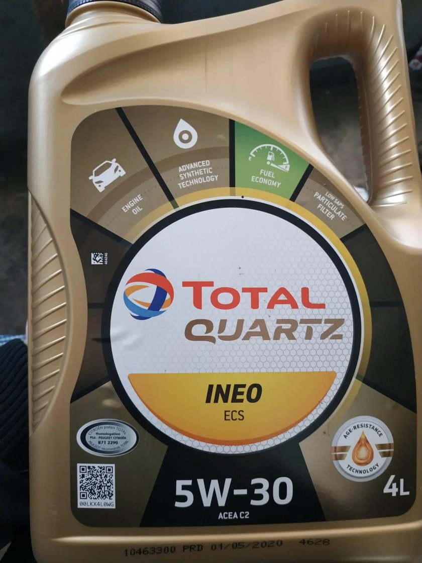 Масло тотал 9000 5w30 для Пежо 308
