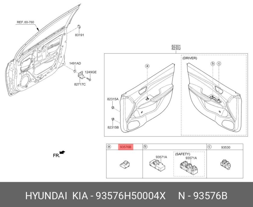 Крепление карты двери Хендай акцент