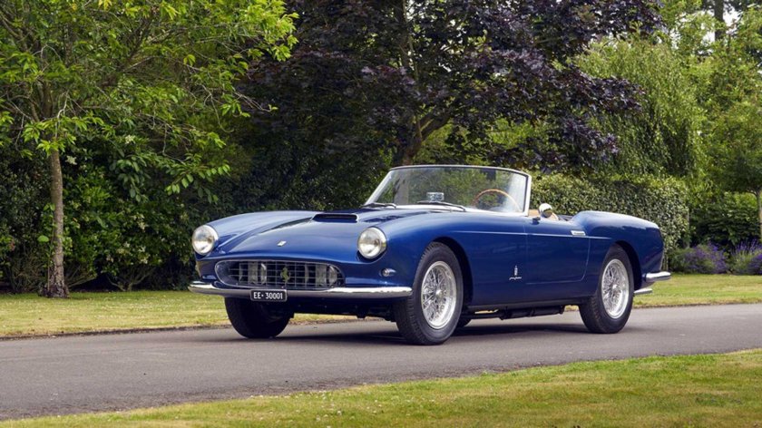 Старая классическая Феррари синяя