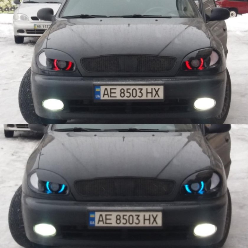 Тюнингованная оптика Шевроле Ланос