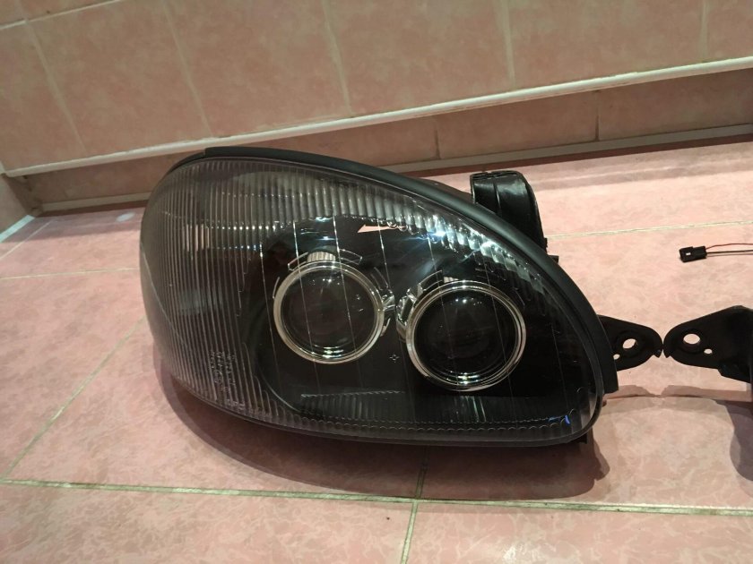 Линзованные фары на Шевроле Ланос