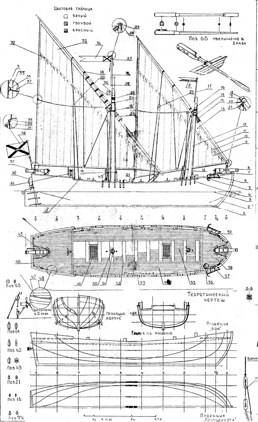 Чертеж,Дуббель шлюпка,Тобол