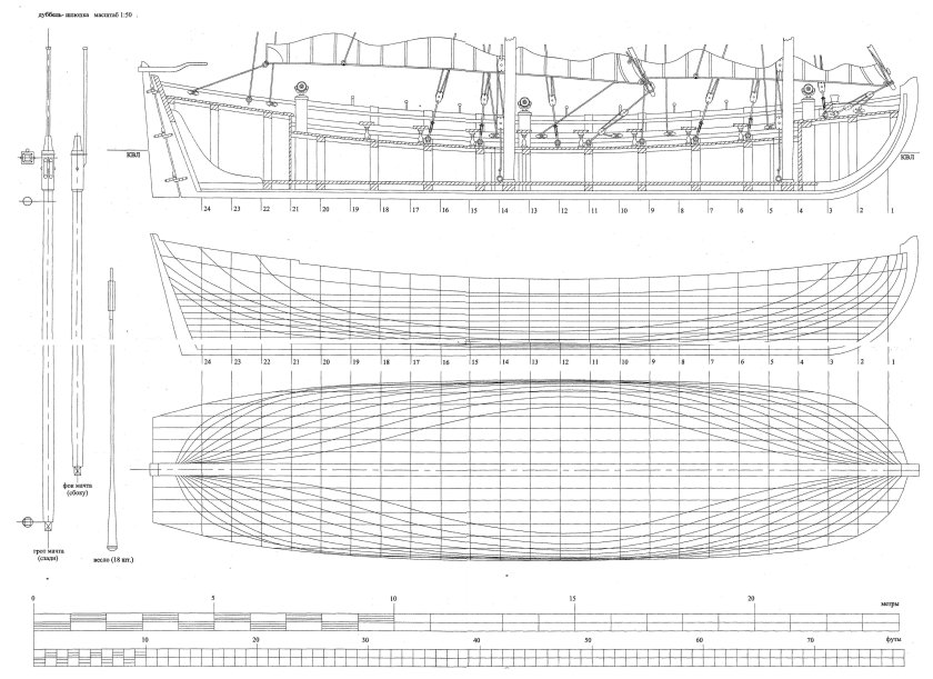 Чертеж,Дуббель шлюпка,Тобол