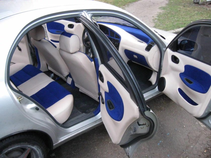 Ланос белый салон