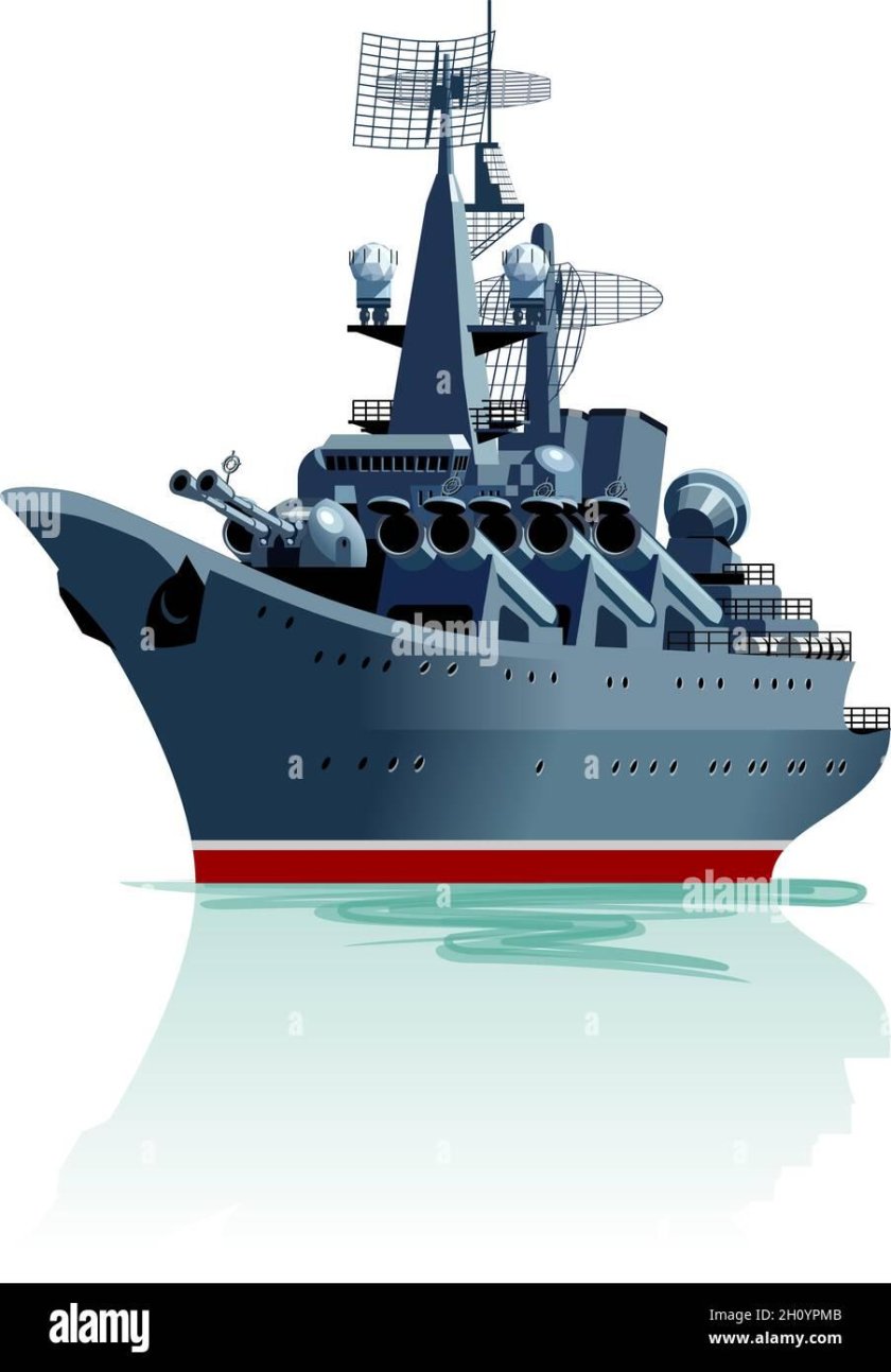 Векторный военный корабль