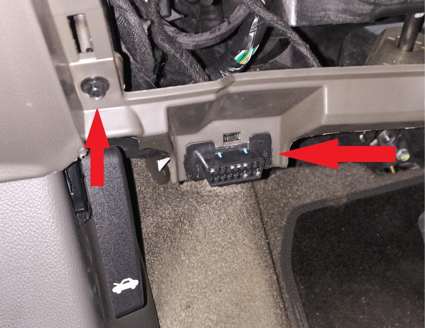 Chevrolet Cobalt разъем диагностики