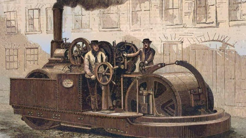 Первый паровой каток 1859
