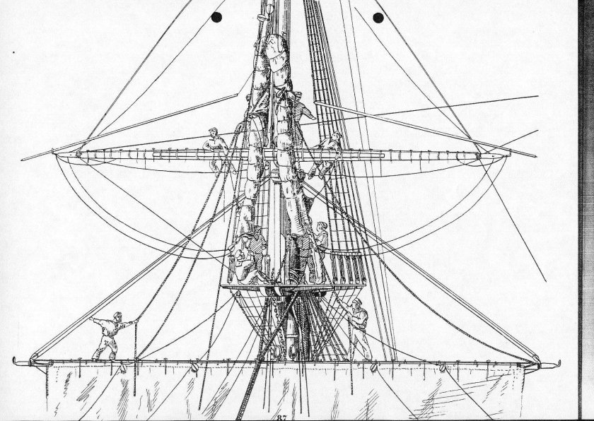 Стоячий такелаж парусника 17 века