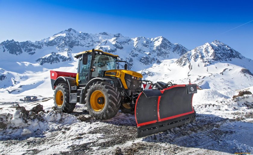 JCB Fastrac уборка снега