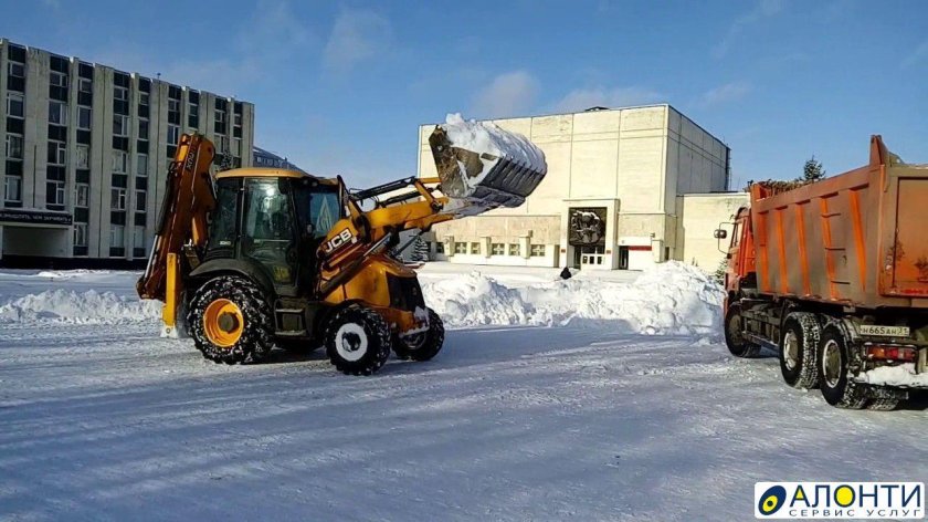 JCB 3cx уборка снега