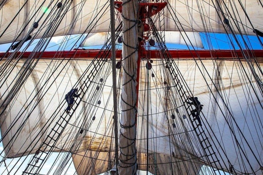 Парусник Седов мачты