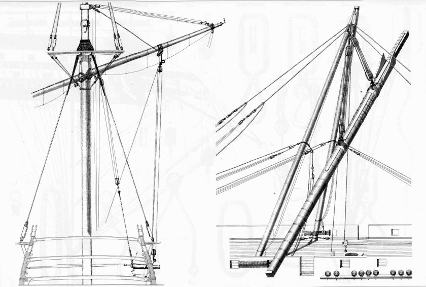 Рангоут и такелаж парусного судна 19 века