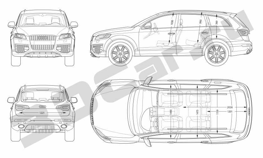 Габариты Ауди q7 4l