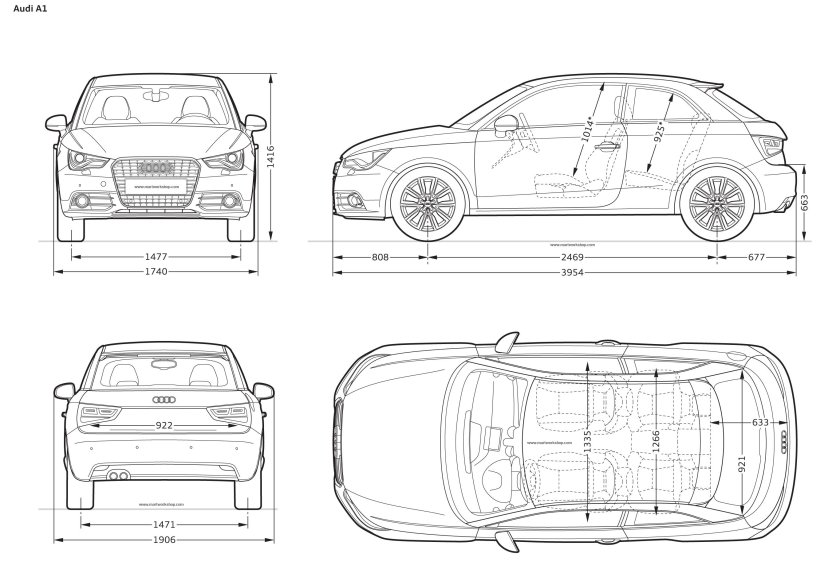 Габариты багажника Ауди а1