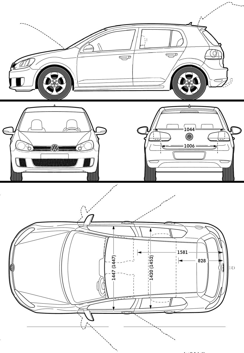 Фольксваген гольф 5 чертеж