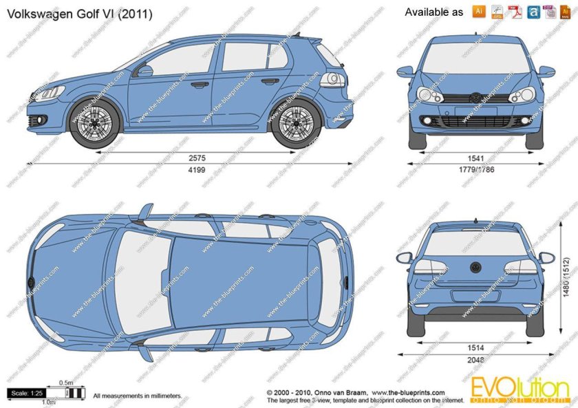 Габариты Фольксваген гольф 6