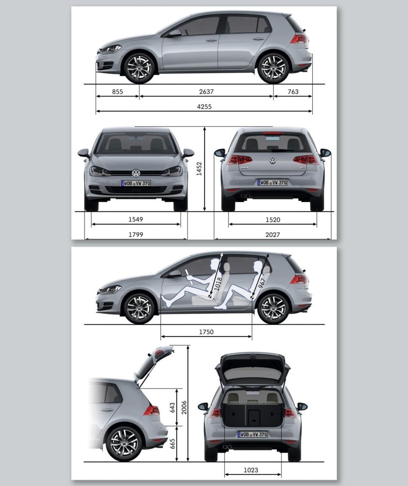 Гольф 7 габариты