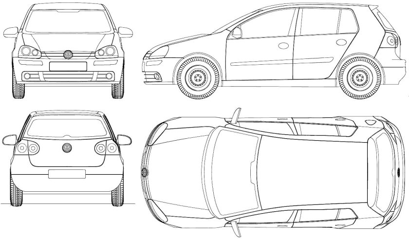 Фольксваген гольф 5 чертеж