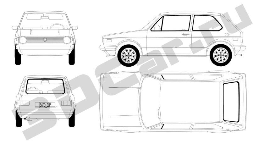 VW Golf mk2 чертежи