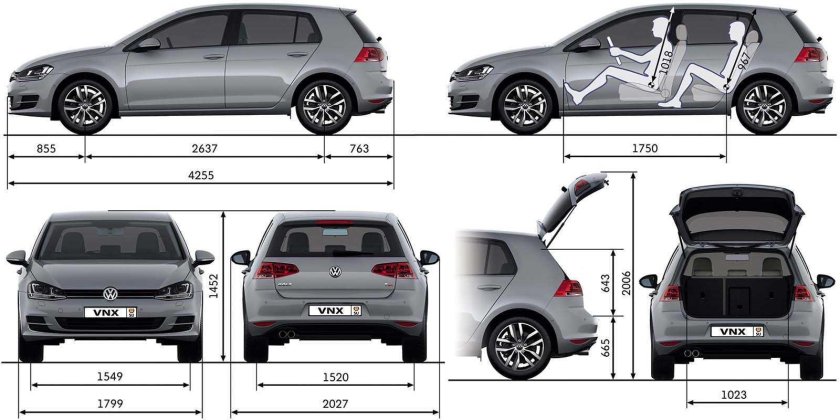 Габариты Фольксваген гольф 7