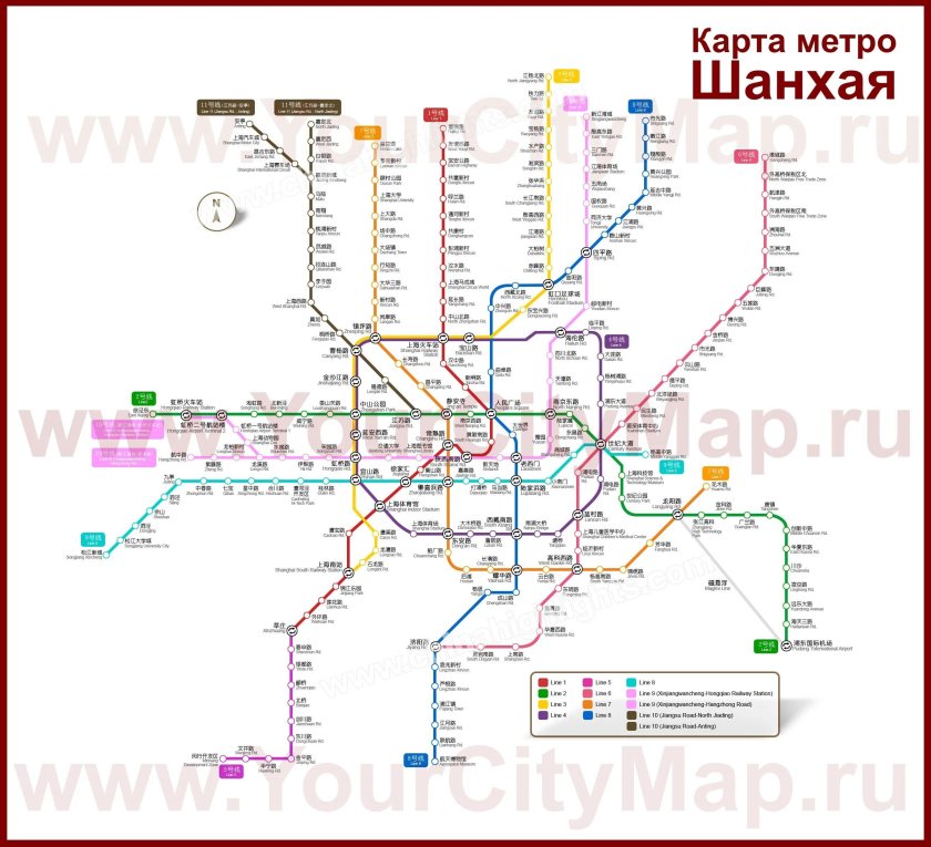 Карта метро Шанхая 2023