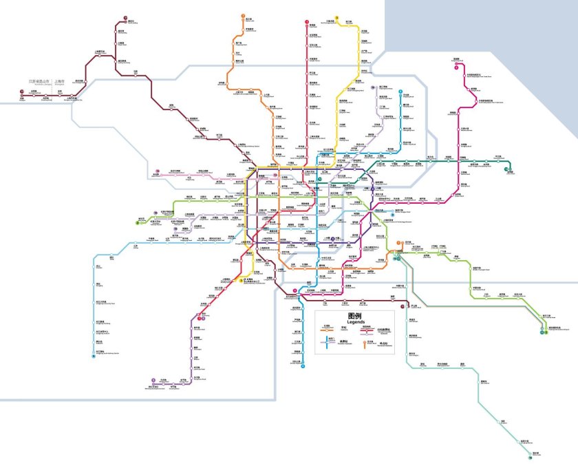 Метро Шанхая схема 2021