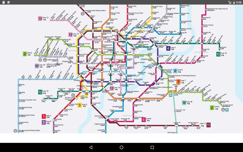 Карта метро Шанхая
