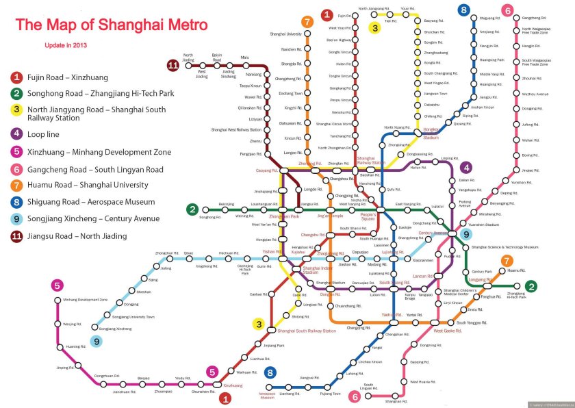 Метро Шанхая схема 2021